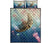 Hawaii Turtle And Jellyfish In Deep Sea Moana Quilt Bed Set Blue - Polynesian Pride