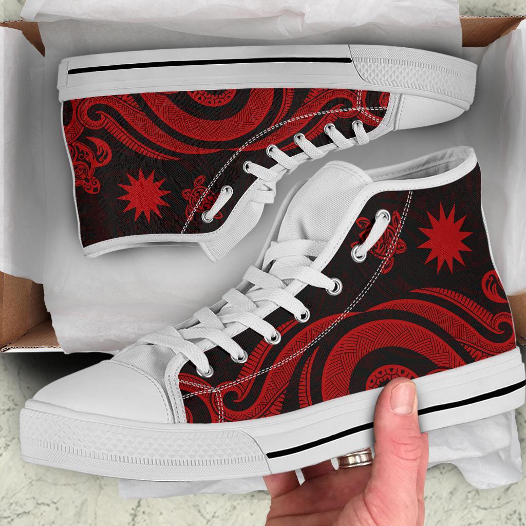 Nauru High Top Canvas Shoes - Red Tentacle Turtle - Polynesian Pride
