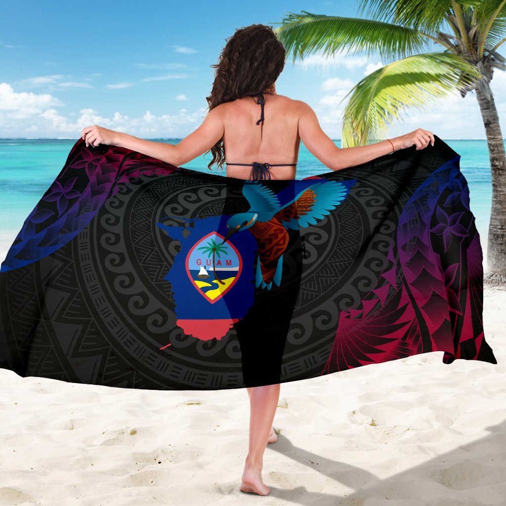 Guam Sarong - KingFisher Bird With Map - Polynesian Pride