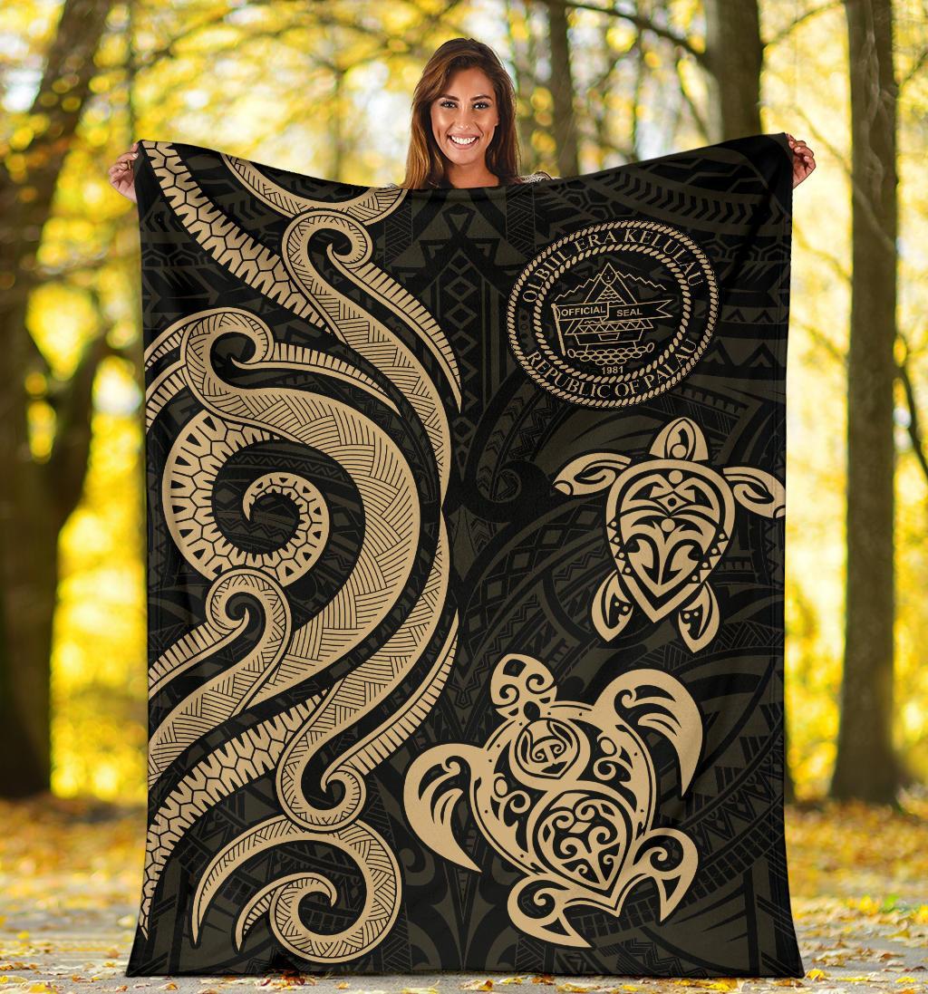 Palau Premium Blanket - Gold Tentacle Turtle - Polynesian Pride