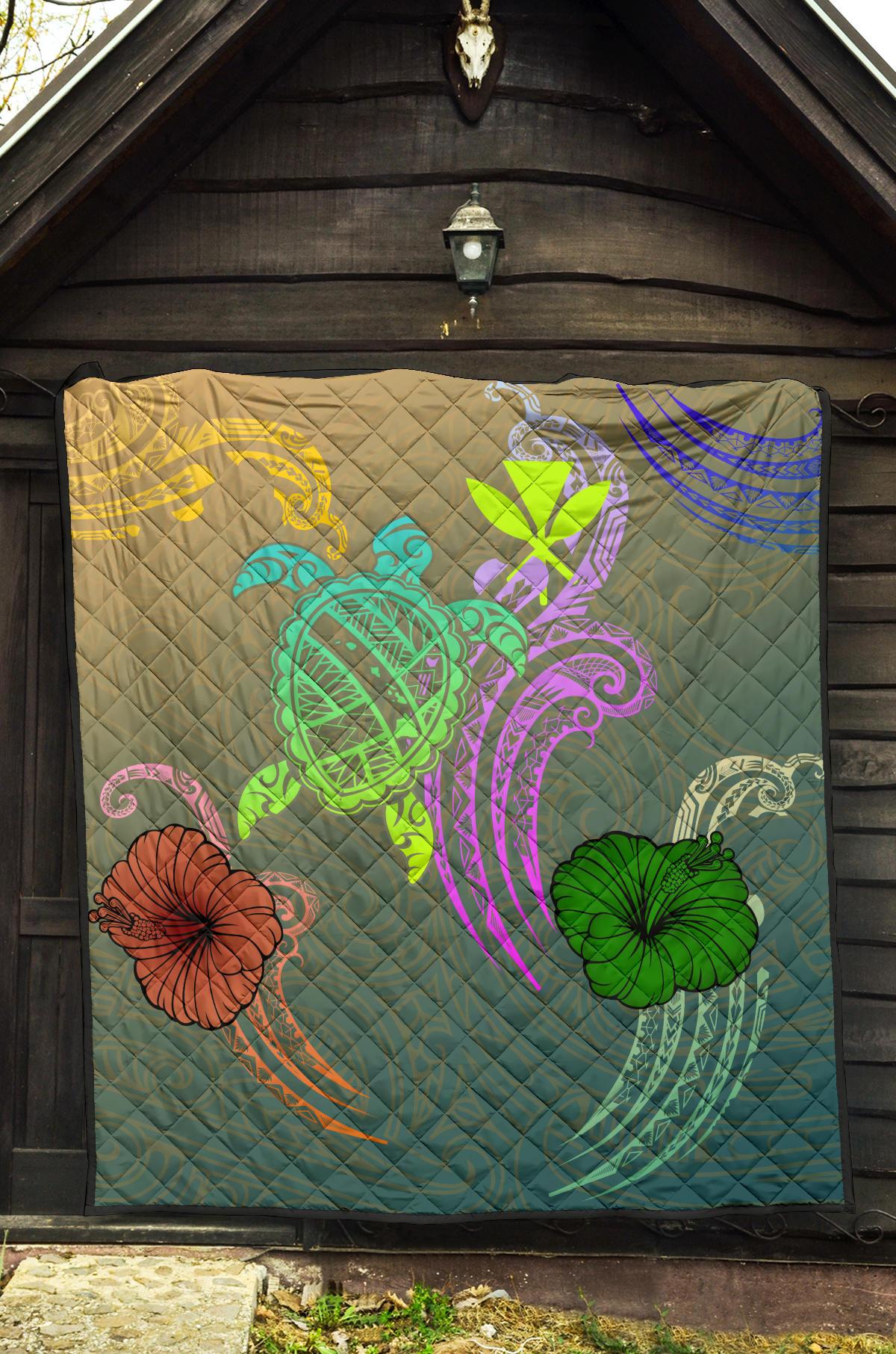 Hawaii Turtle Polynesian Premium Quilt - Tag Style - Polynesian Pride