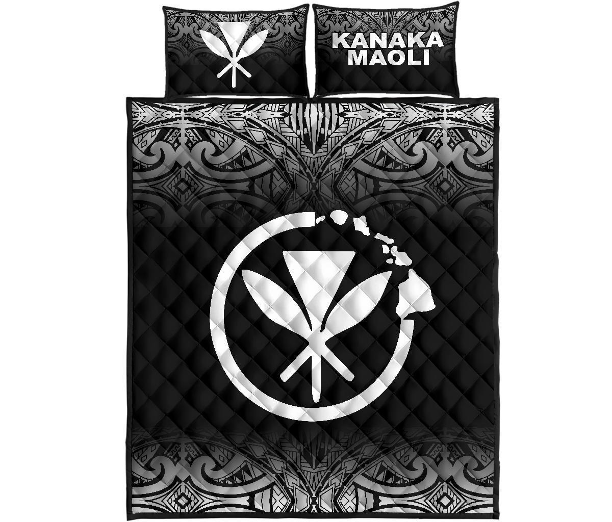 Hawaii Quilt Bed Set - Kanaka Maoli Black Fog Style Black - Polynesian Pride