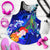 Federated States of Micronesia Racerback Tanks - Humpback Whale with Tropical Flowers (Blue) Blue - Polynesian Pride