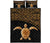 Polynesian Quilt Bed Set - Polynesian Turtle Gold Curve Style Gold - Polynesian Pride