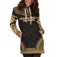 Marquesas Islands Women's Hoodie Dress - Polynesian Gold Chief - Polynesian Pride