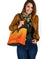 Sun In Leo Zodiac Small Leather Tote Polynesian Tattoo Simple - Orange - Polynesian Pride