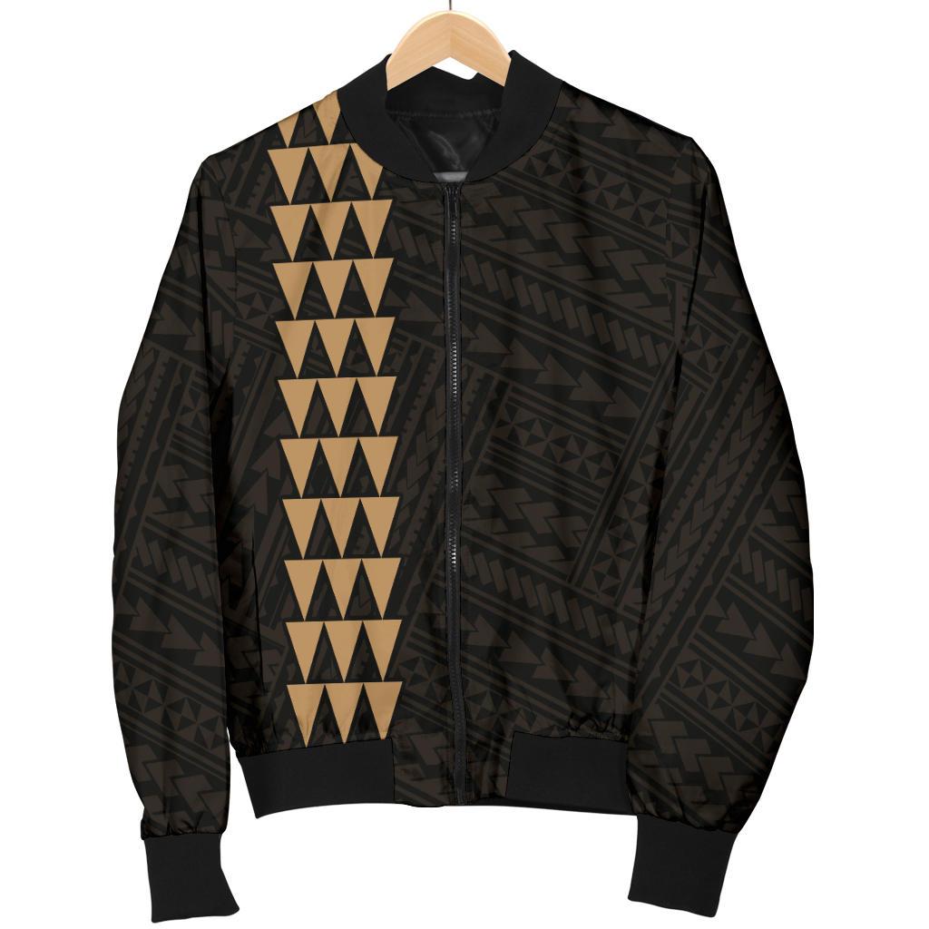 Hawaii Kakau Polynesian Coat Of Arms Men's Bomber Jacket - Gold - Polynesian Pride