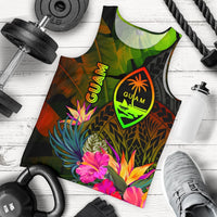 Guam Polynesian Men's Tank Top - Hibiscus and Banana Leaves Reggae - Polynesian Pride