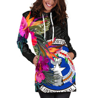 Northern Mariana Islands Women's Hoodie Dress - SaiPan Hibiscus Polynesian Pattern - Polynesian Pride