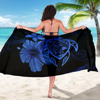 Hawaii Turtle Hibiscus Plumeria Poly Sarong - Blue - Polynesian Pride