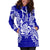 New Caledonia Polynesian Hoodie Dress Map Blue - Polynesian Pride