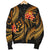 Kosrae Micronesian Men Bomber Jacket - Gold Plumeria Gold - Polynesian Pride