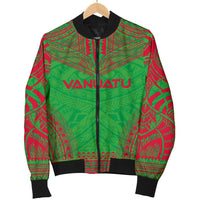 Vanuatu Flag Polynesian Chief Women'S Bomber Jacket - Polynesian Pride