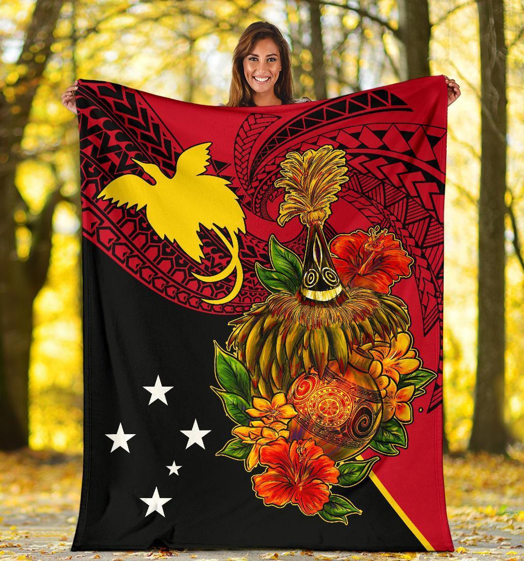 Papua New Guinea Premium Blanket - Tumbuan, Duk - duk and Lime Gourd - Polynesian Pride