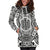 Polynesian Women's Hoodie Dress - Polynesian White Black - Polynesian Pride