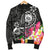 Hawaii Polynesian Men's Bomber Jacket - Hawaii Seal With Turtle Plumeria (Black) - Polynesian Pride