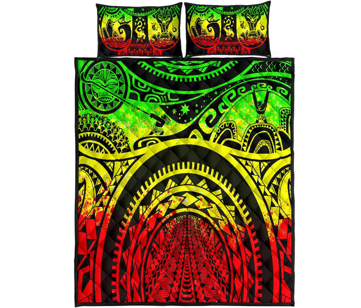 Polynesian Quilt Bed Sets - Maui Tattoo - Polynesian Pride