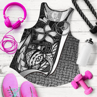 Yap Micronesia Women's Racerback Tank White - Turtle With Hook - Polynesian Pride