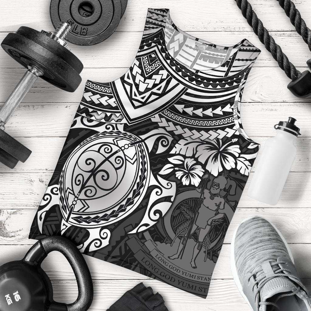 Vanuatu Polynesian Men's Tank Top - White Turtle White - Polynesian Pride