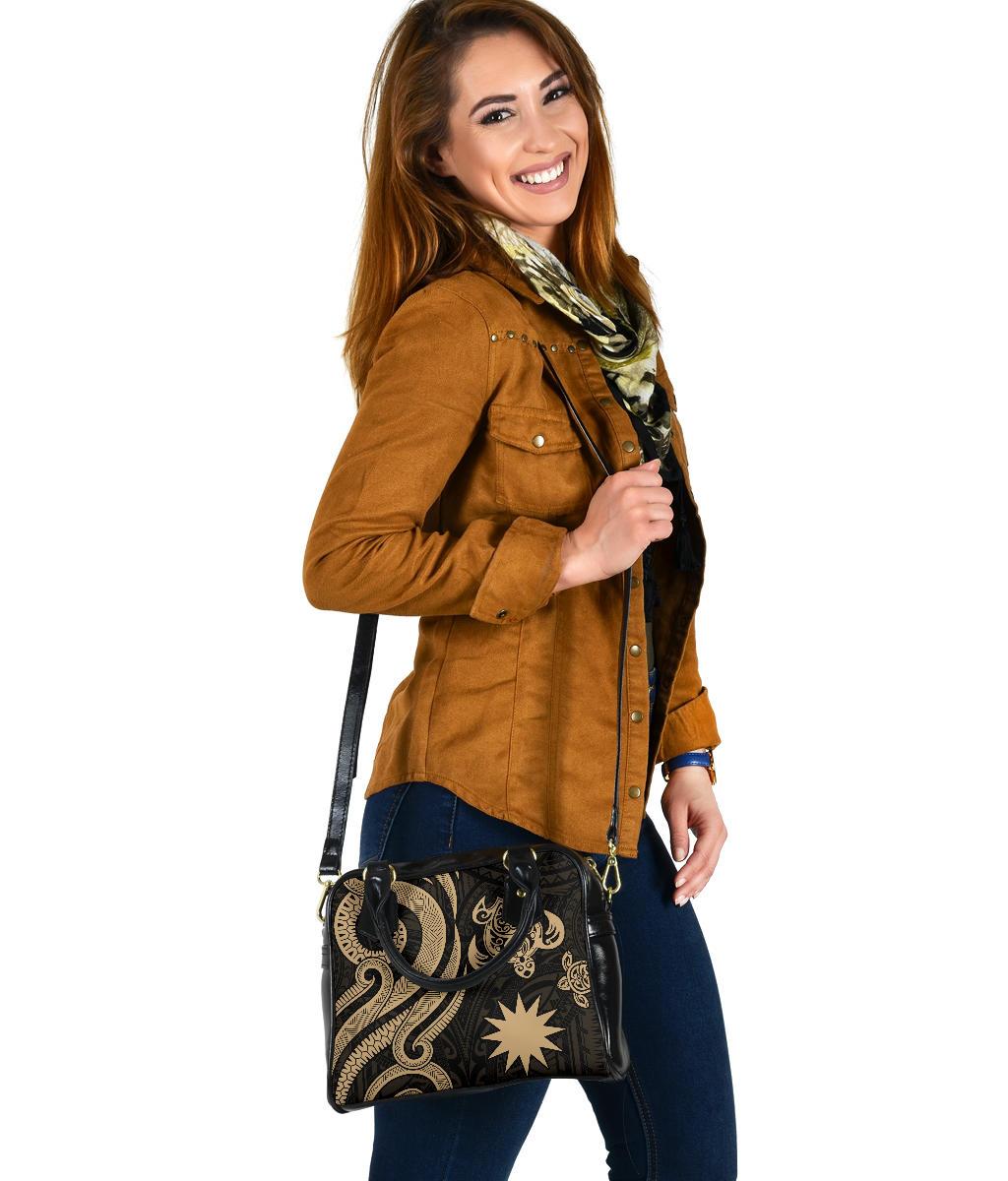 Nauru Shoulder Handbag - Gold Tentacle Turtle - Polynesian Pride