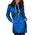 Polynesian Hoodie Dresses - Guam Flag, Seal with Maui Moana Tattoo Blue - Polynesian Pride