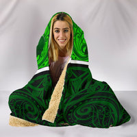 New Zealand Maori Rugby Hooded Blanket Pride Version - Green - Polynesian Pride