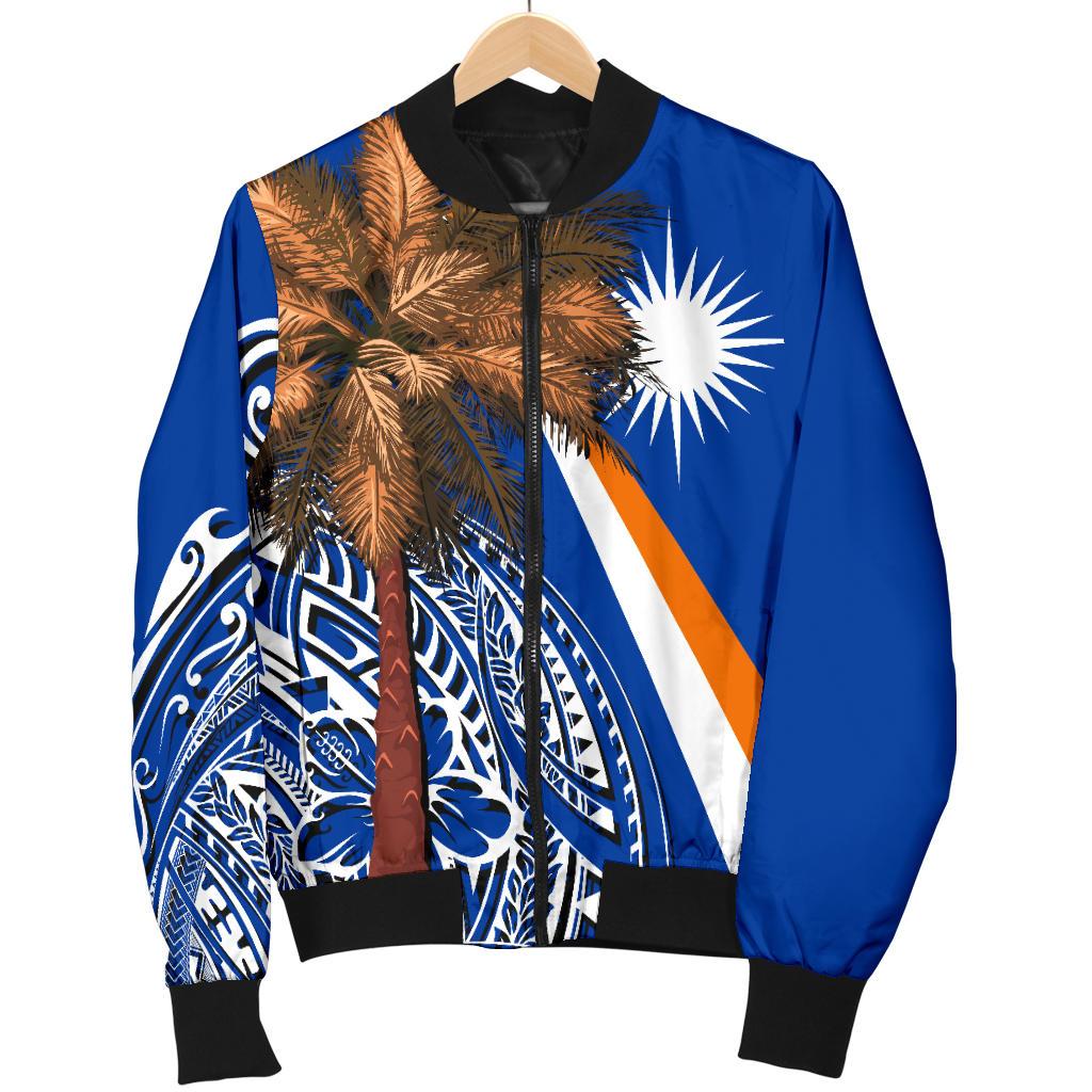 Mashall Islands Polynesian Men's Bomber Jacket - Palm Tree - Polynesian Pride