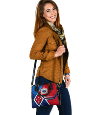 Samoa Shoulder Handbag - Samoa Flag with Polynesian Patterns - Polynesian Pride
