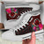 Hawaii High Top Shoes - Kanaka Maoli With Hibiscus On Polynesian Patterns (RED) Unisex White - Polynesian Pride