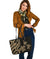 New Caledonia Large Leather Tote - Gold Tentacle Turtle - Polynesian Pride