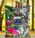 Samoa Custom Personalised Premium Blanket White - Turtle Plumeria Banana Leaf - Polynesian Pride