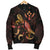 Kosrae Polynesian Men's Bomber Jacket - Turtle With Blooming Hibiscus Gold - Polynesian Pride