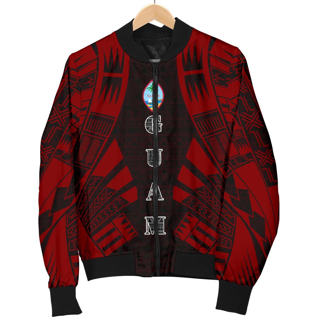 Guam Men Bomber Jackets - Polynesian Tattoo Red - Polynesian Pride