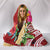 Nauru Polynesian Hooded Blanket - Summer Plumeria (Red) - Polynesian Pride