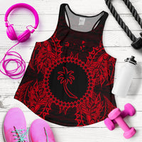 Chuuk Polynesian Women Tank Top Map Red - Polynesian Pride