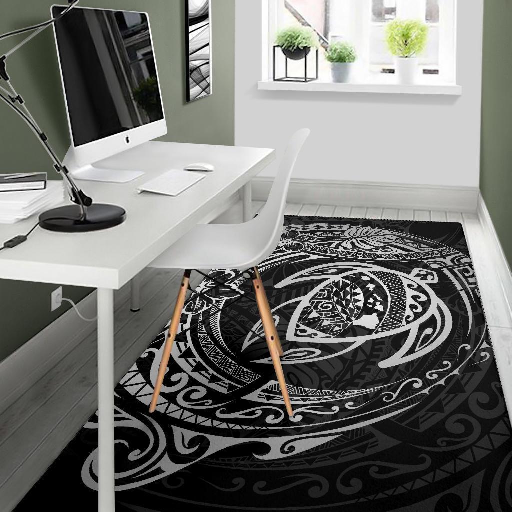 Hawaiian Map Turtle Polynesian Circle Rug AH - Polynesian Pride