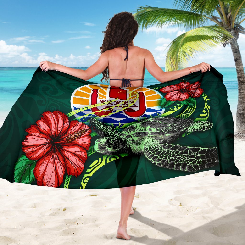 Tahiti Polynesian Sarong - Green Turtle Hibiscus - Polynesian Pride