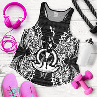 Vanuatu Polynesian Women Tank Top Map Black - Polynesian Pride