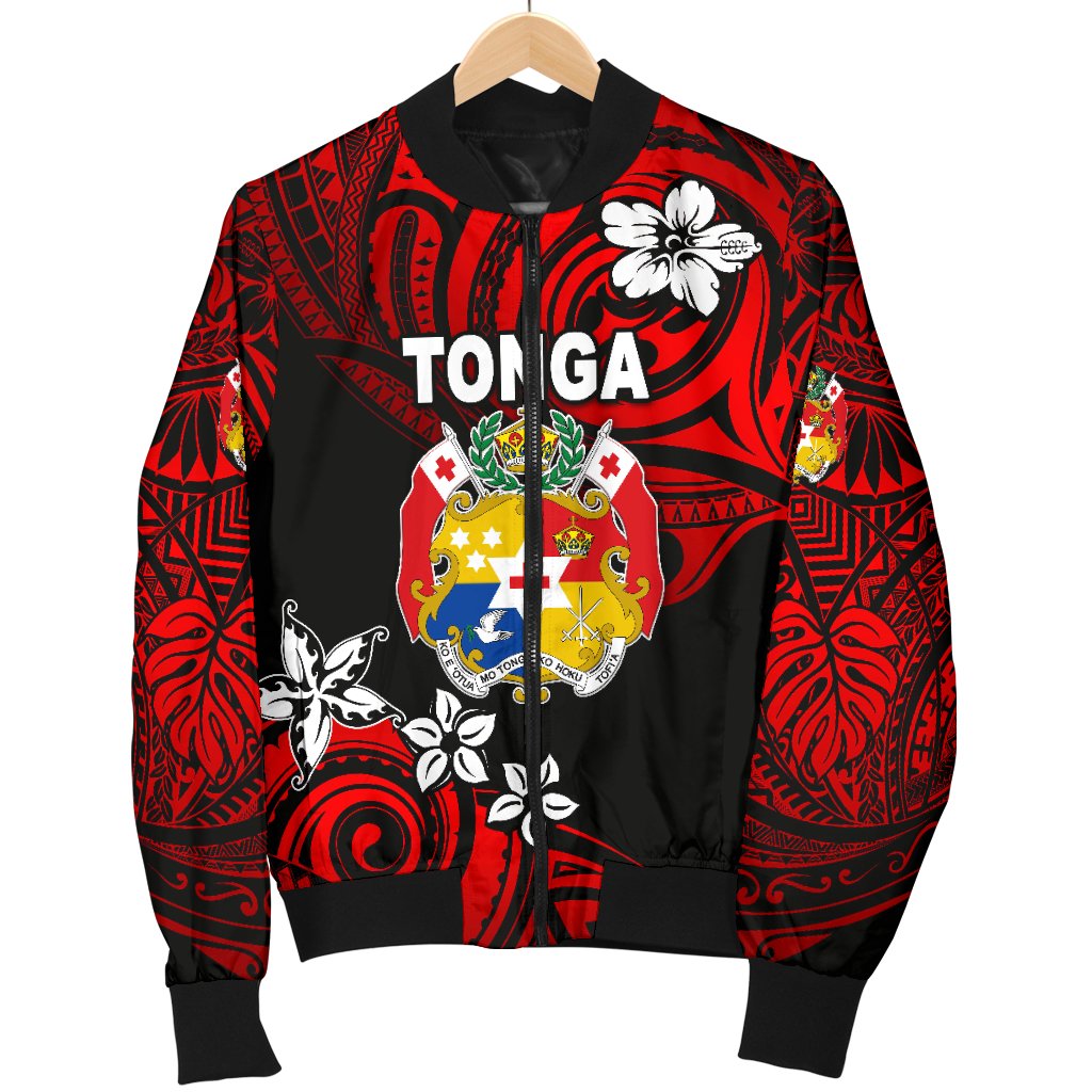 Mate Ma'a Tonga Rugby Women's Bomber Jacket Polynesian Unique Vibes - Red - Polynesian Pride