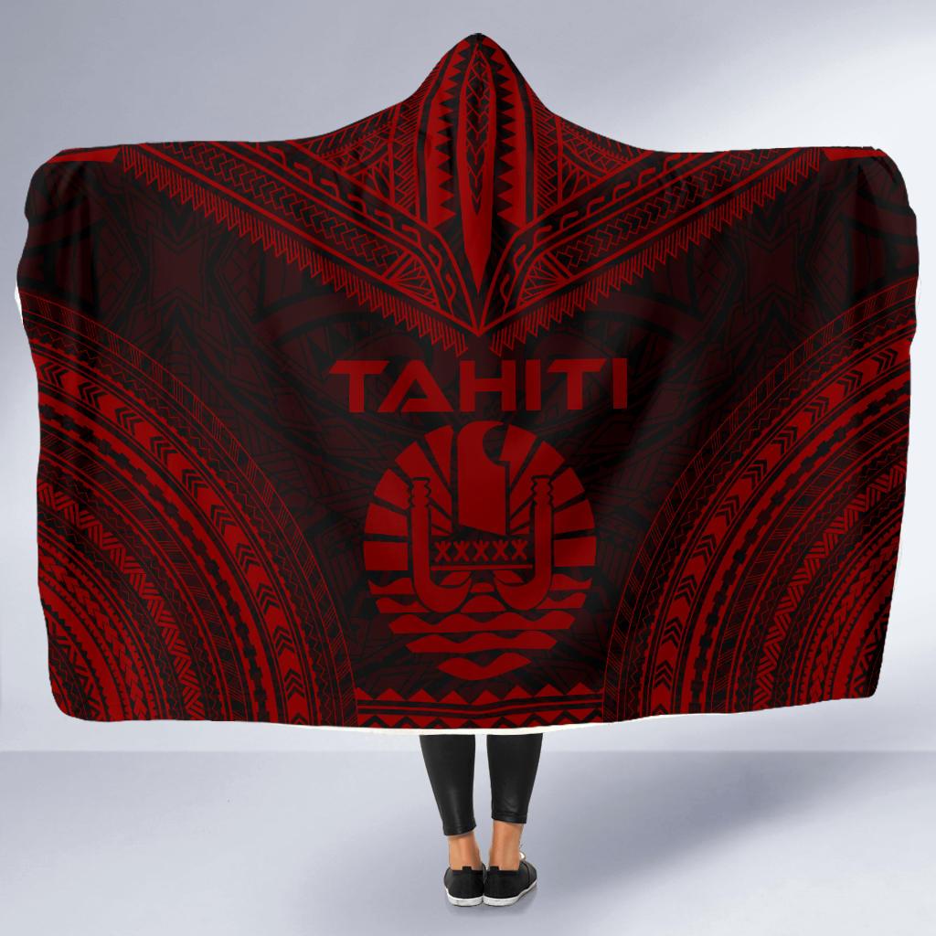 Tahiti Polynesian Chief Hooded Blanket - Red Version - Polynesian Pride