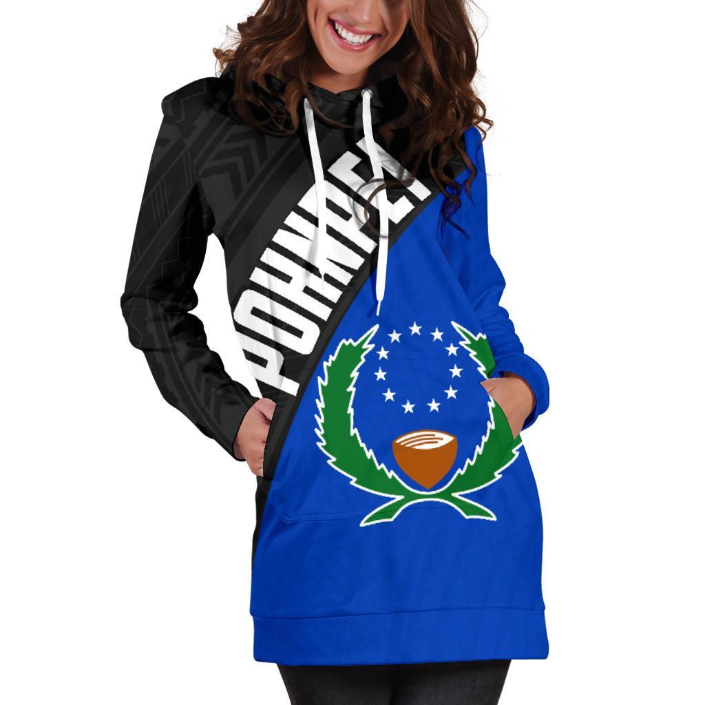 Pohnpei Hoodie Dress - Pohnpei Flag Women's Th5 - Polynesian Pride