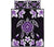 Hawaiian Violet Turtle Plumeria Quilt Bed Set Black - Polynesian Pride