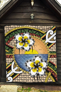 Hawaii Plumeria Pattern Limited Premium Quilt - Polynesian Pride