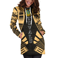 Tuvalu Hoodie Dress - Polynesian Tattoo Gold - Polynesian Pride