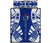 Cook Islands Quilt Bed Set - Cook Islands Coat Of Arms & Polynesian White Tattoo Style Blue - Polynesian Pride