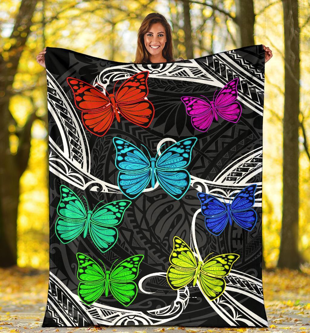 Hawaii Polynesian Butterflies Premium Blanket - Polynesian Pride