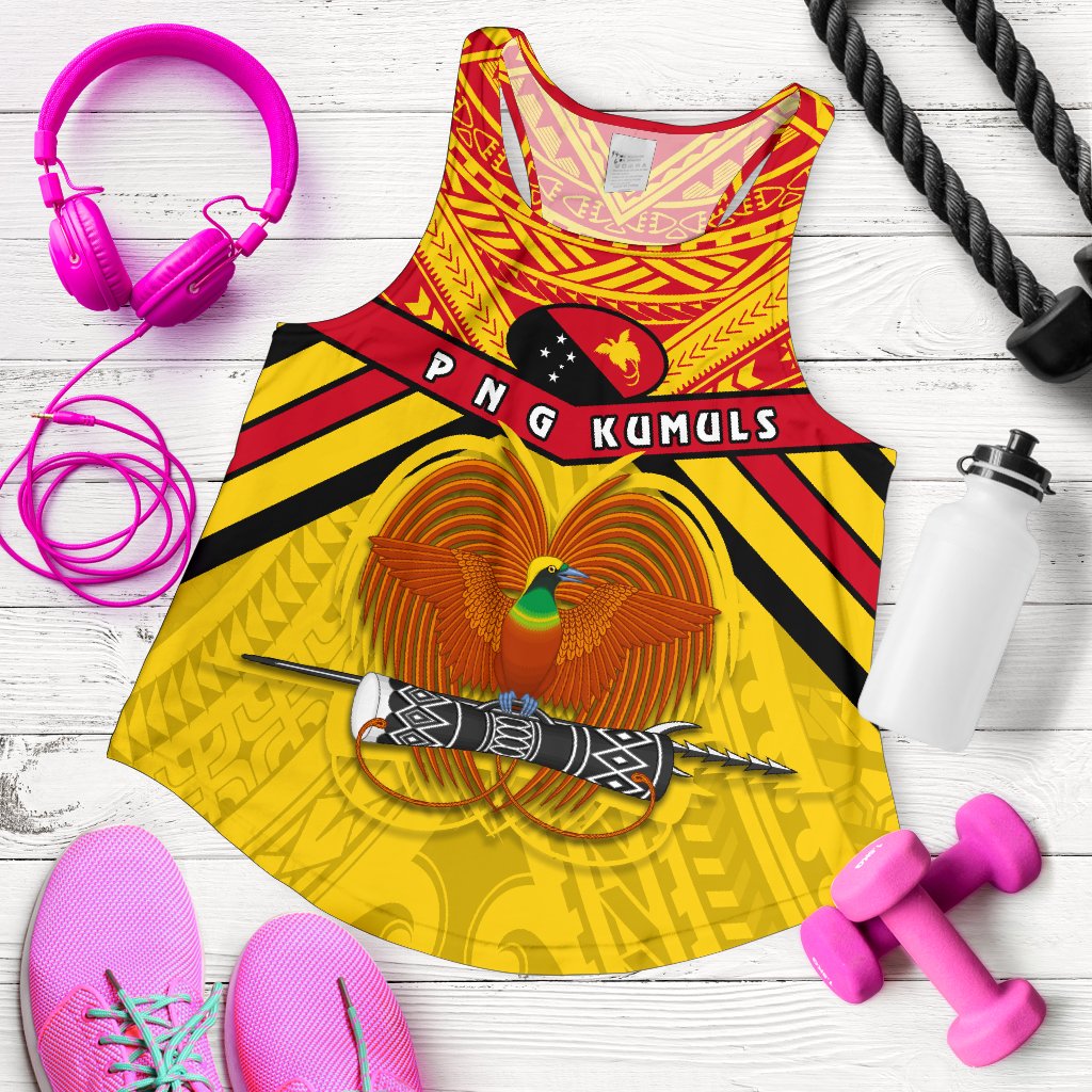 Papua New Guinea Rugby Women Racerback Tank PNG - The Kumuls - Polynesian Pride