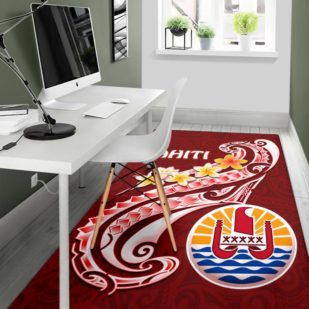 Tahiti Area Rug - Tahiti Seal Polynesian Patterns Plumeria - Polynesian Pride