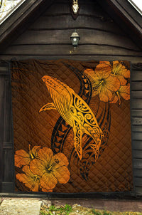 Hawaii Whale Swim Poly Premium Quilt - Polynesian Pride