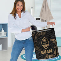 Guam Polynesian Laundry Basket - Gold Tribal Wave - Polynesian Pride
